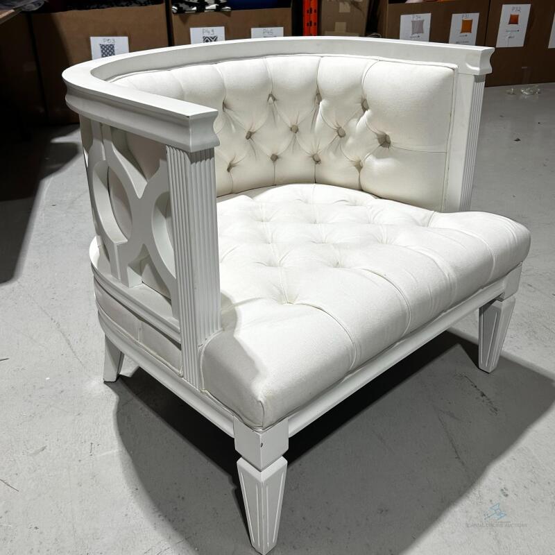 (1) Hampton White Armchair