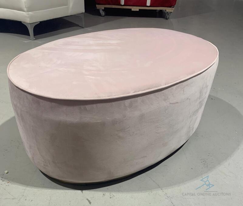 (1) Velvet Blush Ottoman