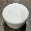 (10) White Big Swivel Ottoman