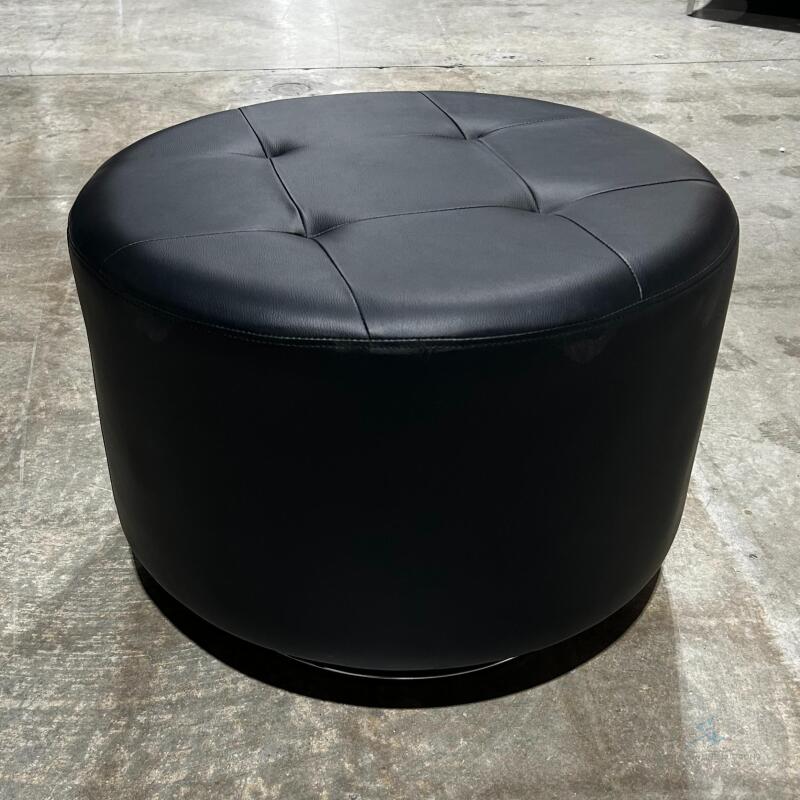 (12) Black Big Swivel Ottoman