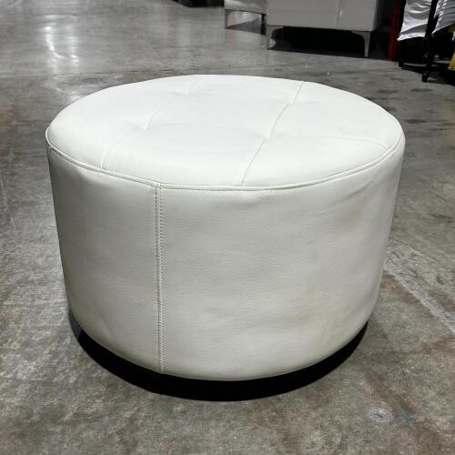 (10) White Big Swivel Ottoman