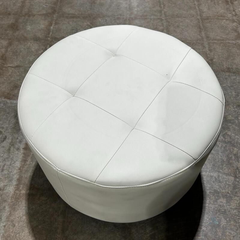 (9) White Big Swivel Ottoman