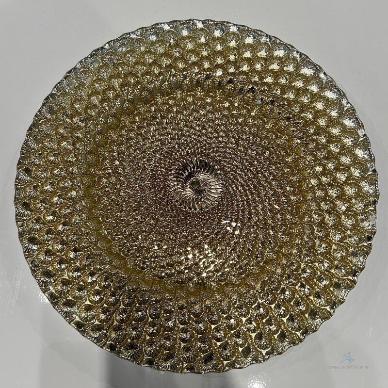 (192) Gold dahlia charger plate