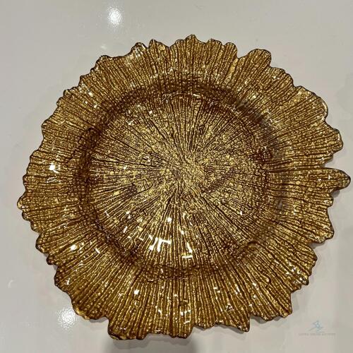 (200) Gold jade charger plate