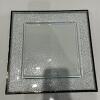 (200) Square gold trim charger plate