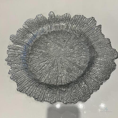 (155) Silver jade charger plate