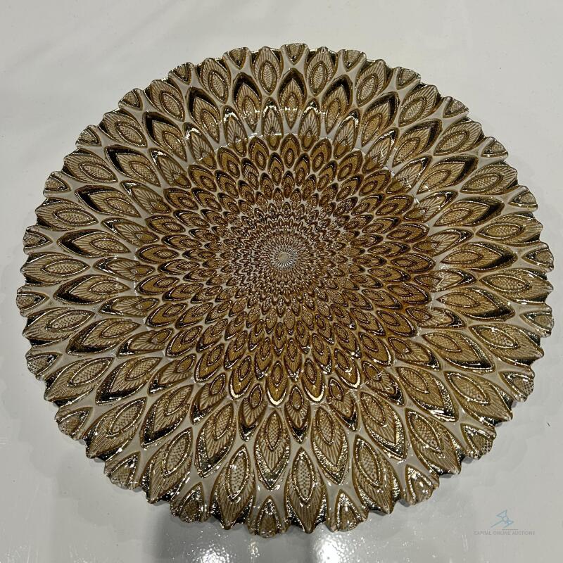 (170) Gold opal charger plate