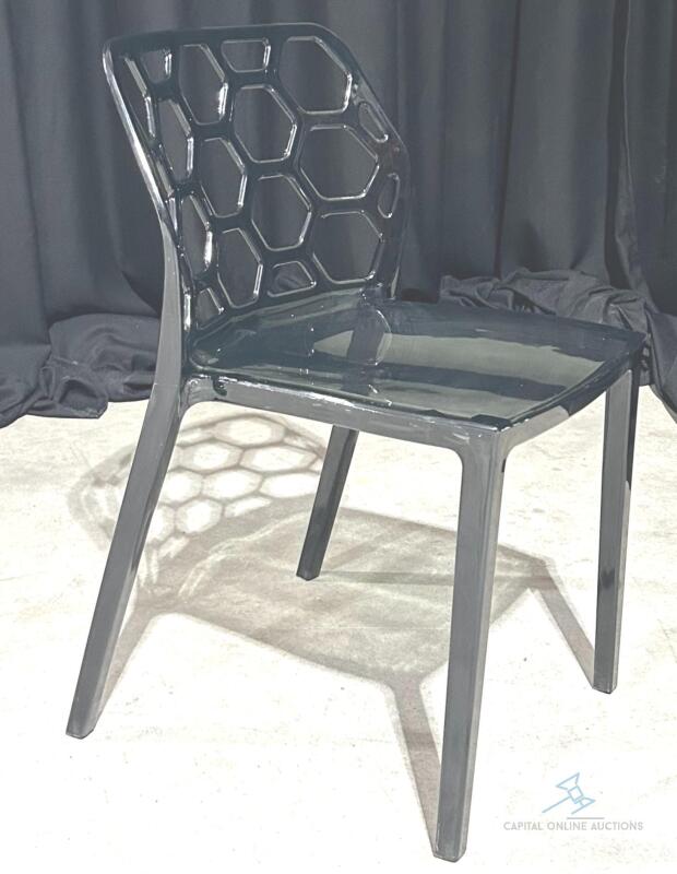 (180) Honeycomb (smoke) Stackable Dining Chair