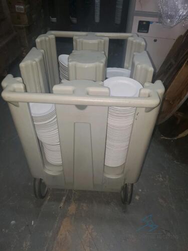 Lot of 2 Rolling Carts with Plates