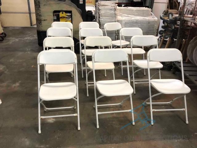 (140) White Folding Chairs