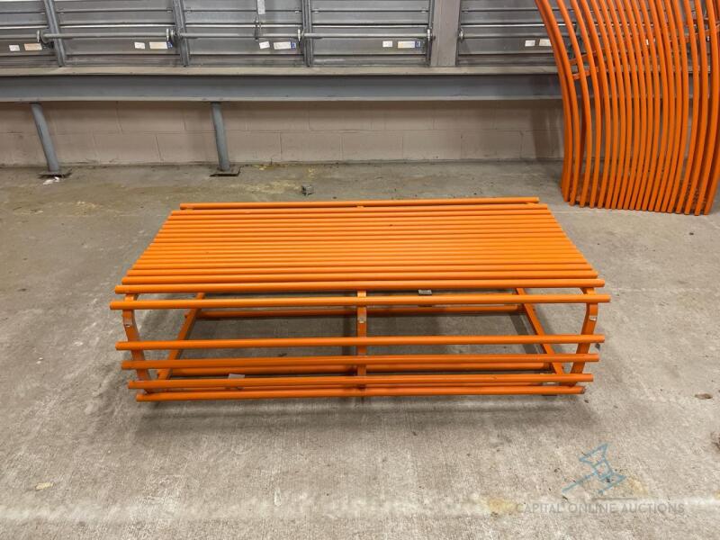 4 Straight Metal Benches