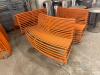 5 Concave Curved Metal Benches w/ Back