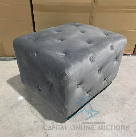 (4) Grey Madrid Ottoman