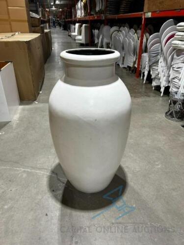 (2) White Urns