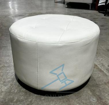 (39) White Big Swivel Ottoman