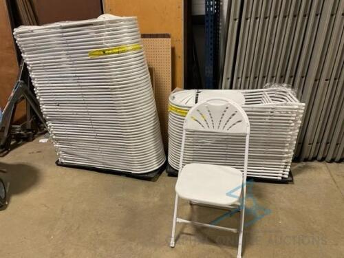 (50) Plastic Fanback Folding Chairs