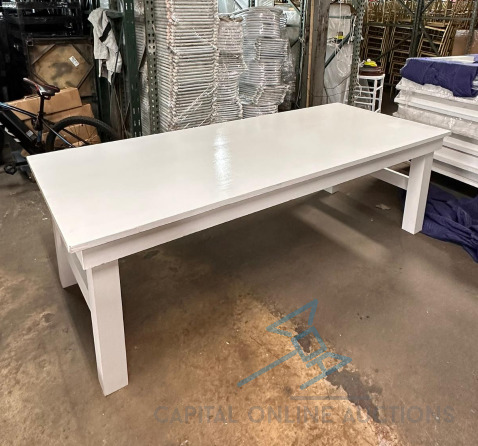 (5) White 8'x40" Folding Farm Tables