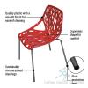 (57) Red Parma Birch Stencil Chair - 3