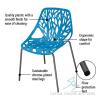 (72) Blue Parma Birch Stencil Chair - 3