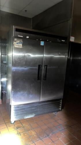 Two Door Upright Stainless Steel Refrigerator