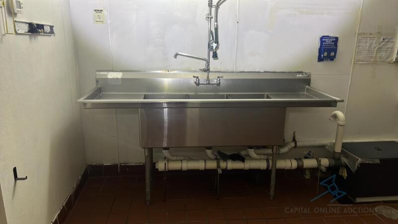 Three compartment sink