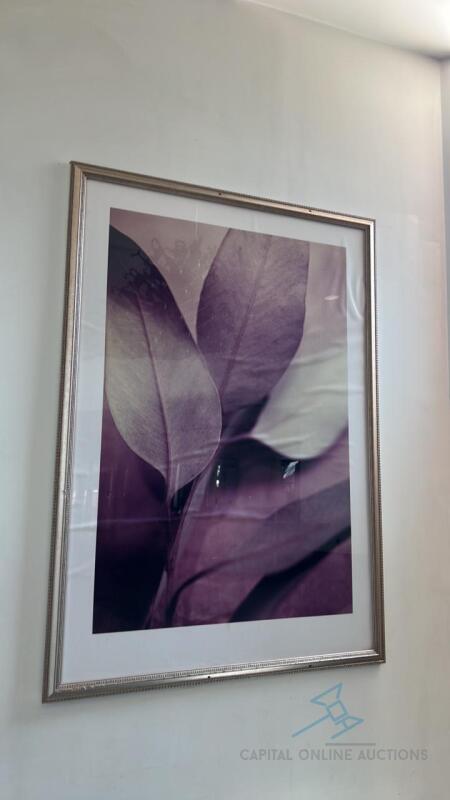 4 52x74 framed leaf artwork pieces