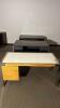 Lot of wood and metal desks w/ shelf - 3