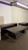 Lot of wood and metal desks w/ shelf - 6