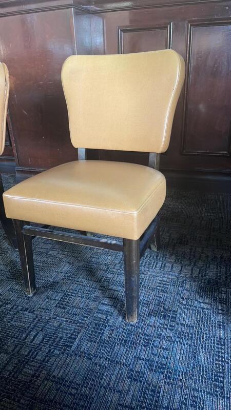 4 Tan leather chairs