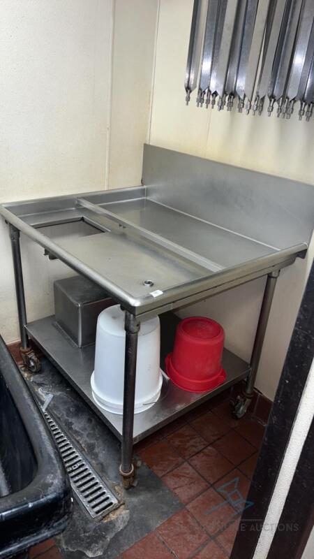 Stainless steel prep table on wheels