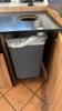 Trash receptacle with tray holder and cabinets - 2