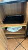 Trash receptacle with tray holder and cabinets - 3