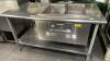 Stainless steel prep table with Drop-in Hot Food Well