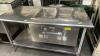 Stainless steel prep table with Drop-in Hot Food Well - 2