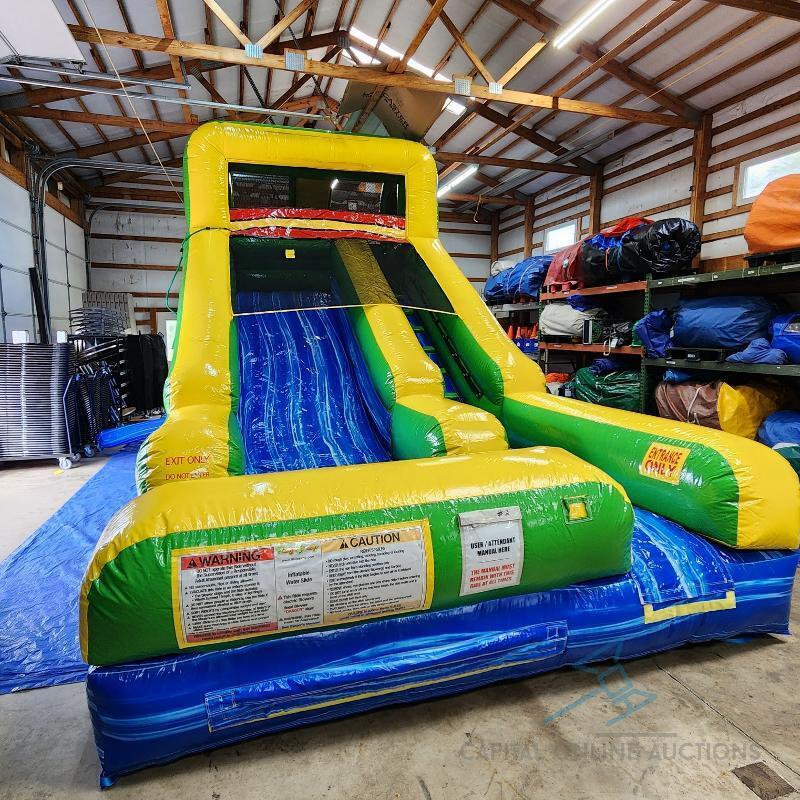 Brand New Inflatable Slide Summer Splashtastic Green 2