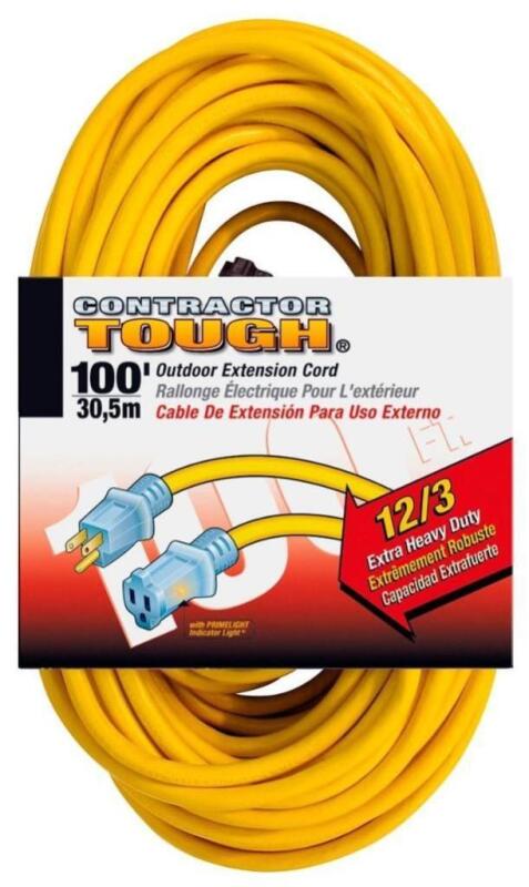 BRAND NEW!! 50’ 12/3 AWG SJTW Yellow Extension Cord