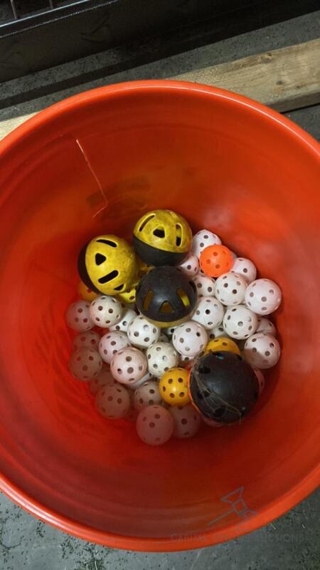 Bucket of Assorted Wiffle Balls