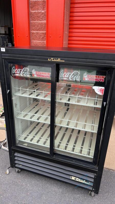 True Two Sliding Door Merchandiser Refrigerator