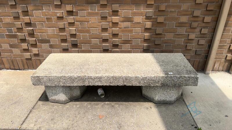 Heavy duty stone concrete bench