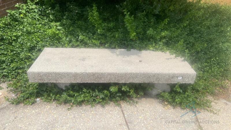 Outdoor concrete stone bench