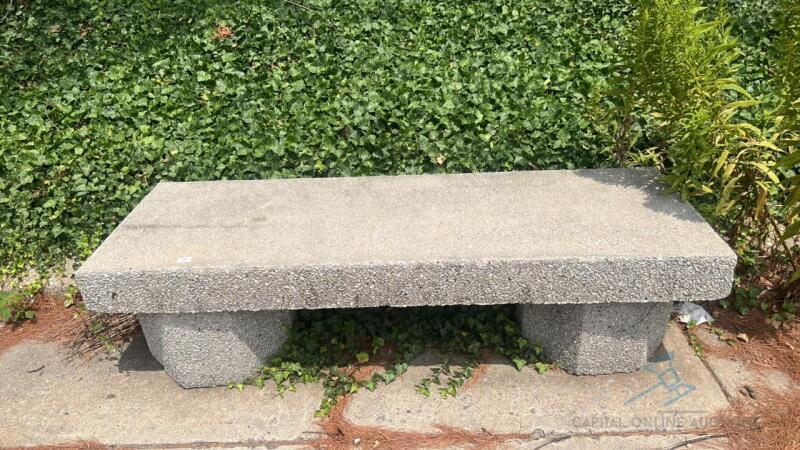 Heavy duty stone concrete bench