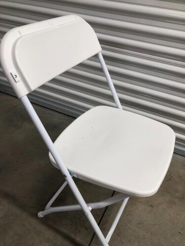 (50) White Poly Folding Chairs