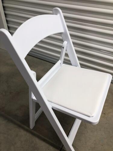 (66) White Resin Folding Chairs