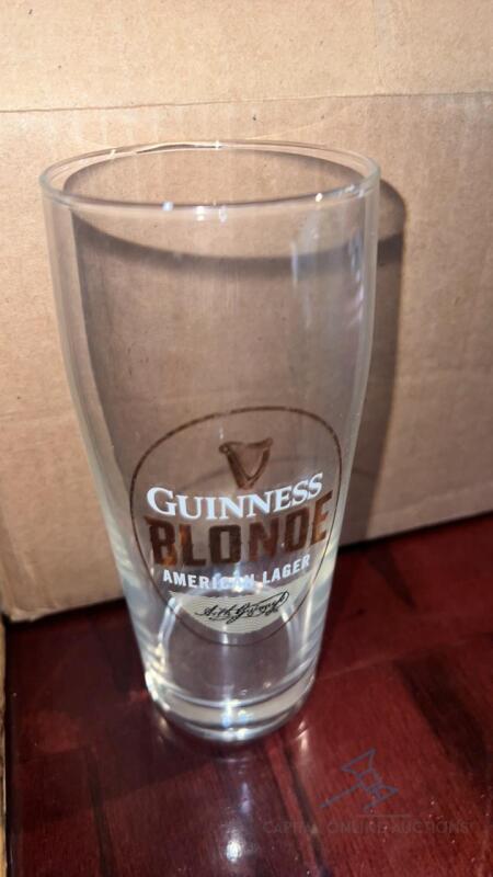 Lot of 8 assorted Guiness Blonde and Bass glasses