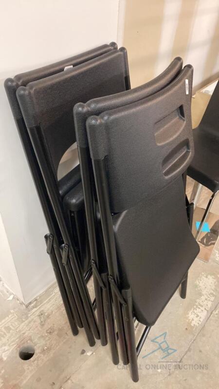 4 Black Folding Chairs