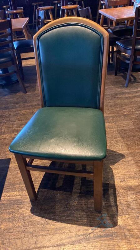 4 Green Upholstered Dining Chairs