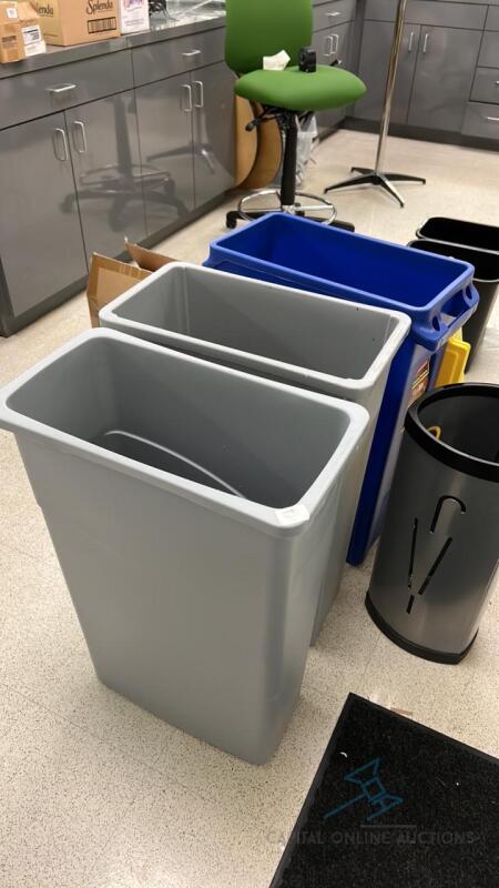 72 Assorted Size Trash and Recycling Bins