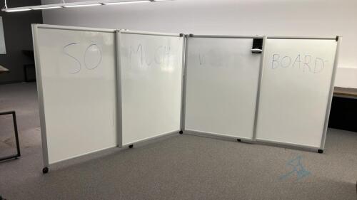 4 Panel Extendable Rolling Double Sided White Board