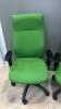 6 green adjustable office chairs - 2