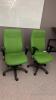 6 green adjustable office chairs - 6